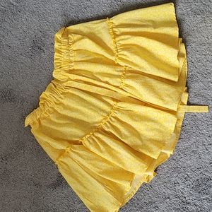 Yellow Floral Ruffle Skirt